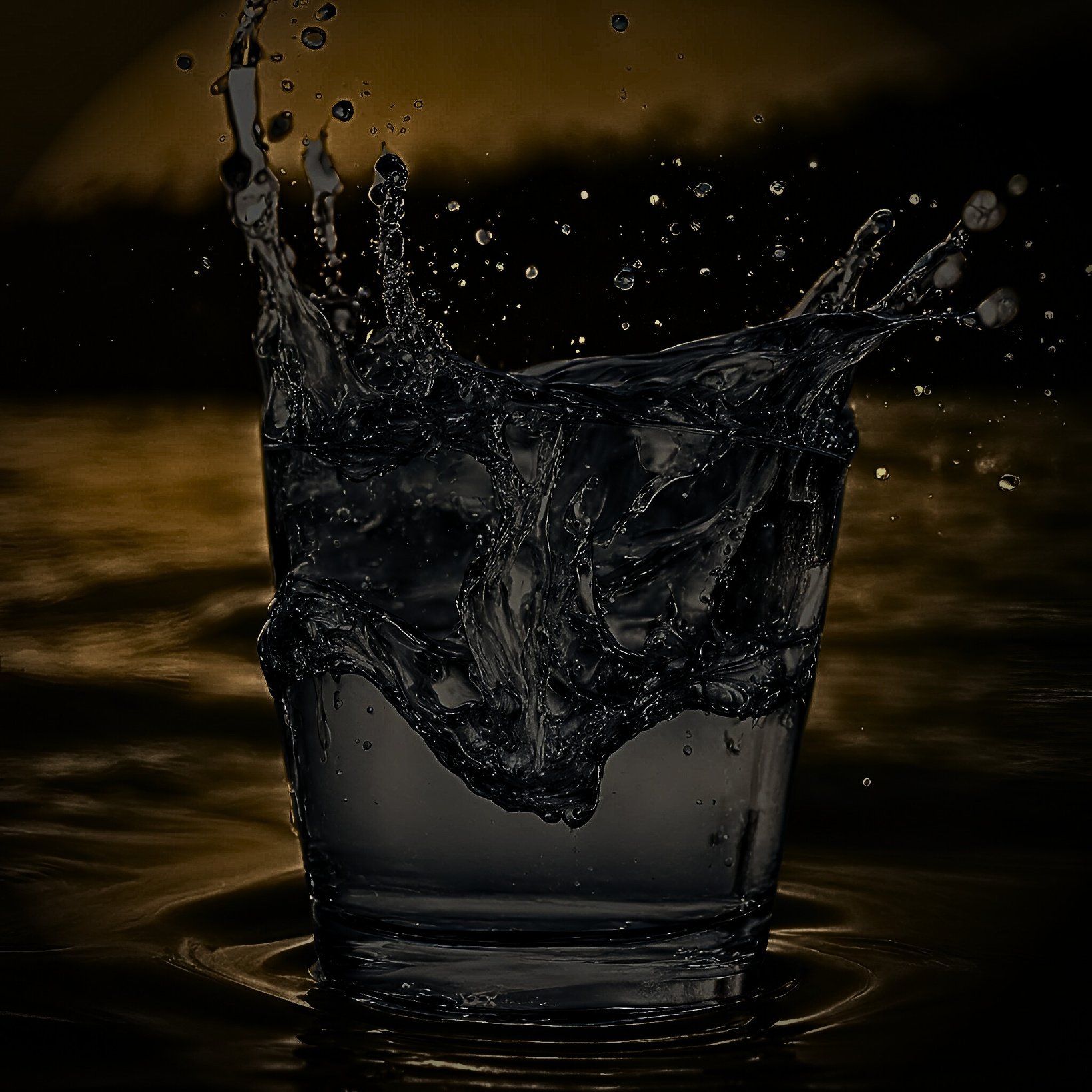 a splash of water in a glass of water set as page wallpaper